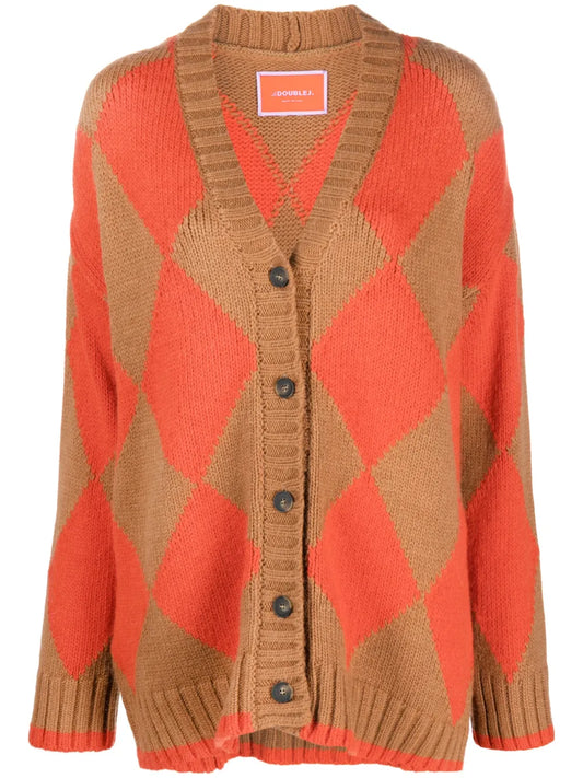 Argyle-Intarsia Alpaca-Blend Cardigan