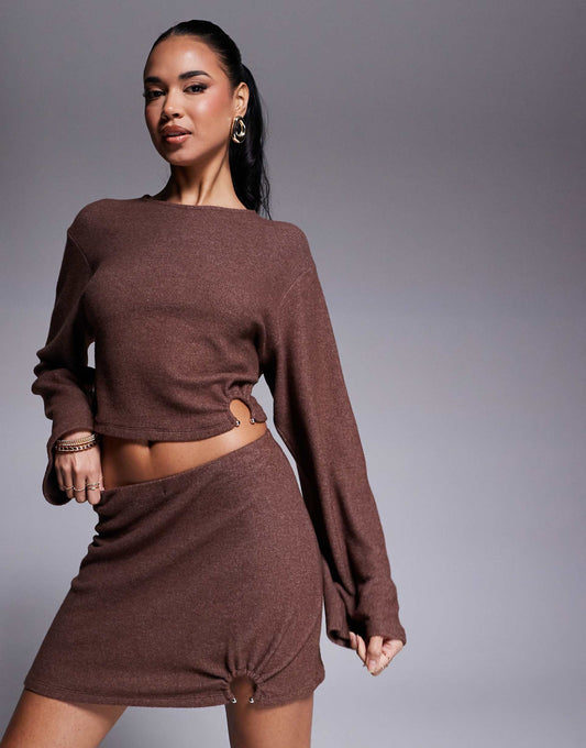 Co-Ord Hardware Brushed Rib Top