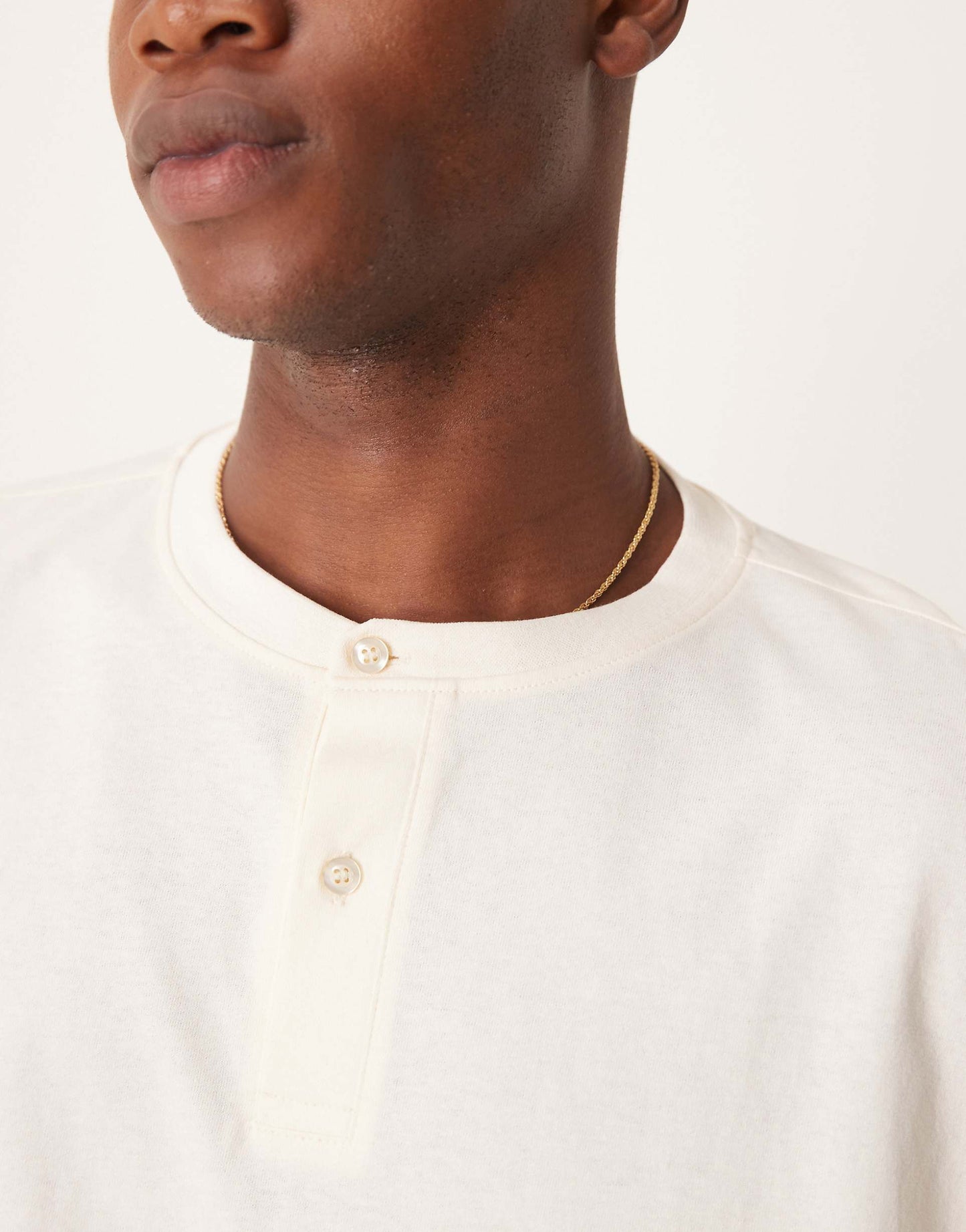 Super Oversized Cropped Long Sleeve T-Shirt With Henley Neck