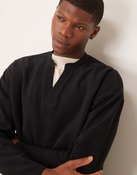 Oversized Boxy V Neck Sweatshirt