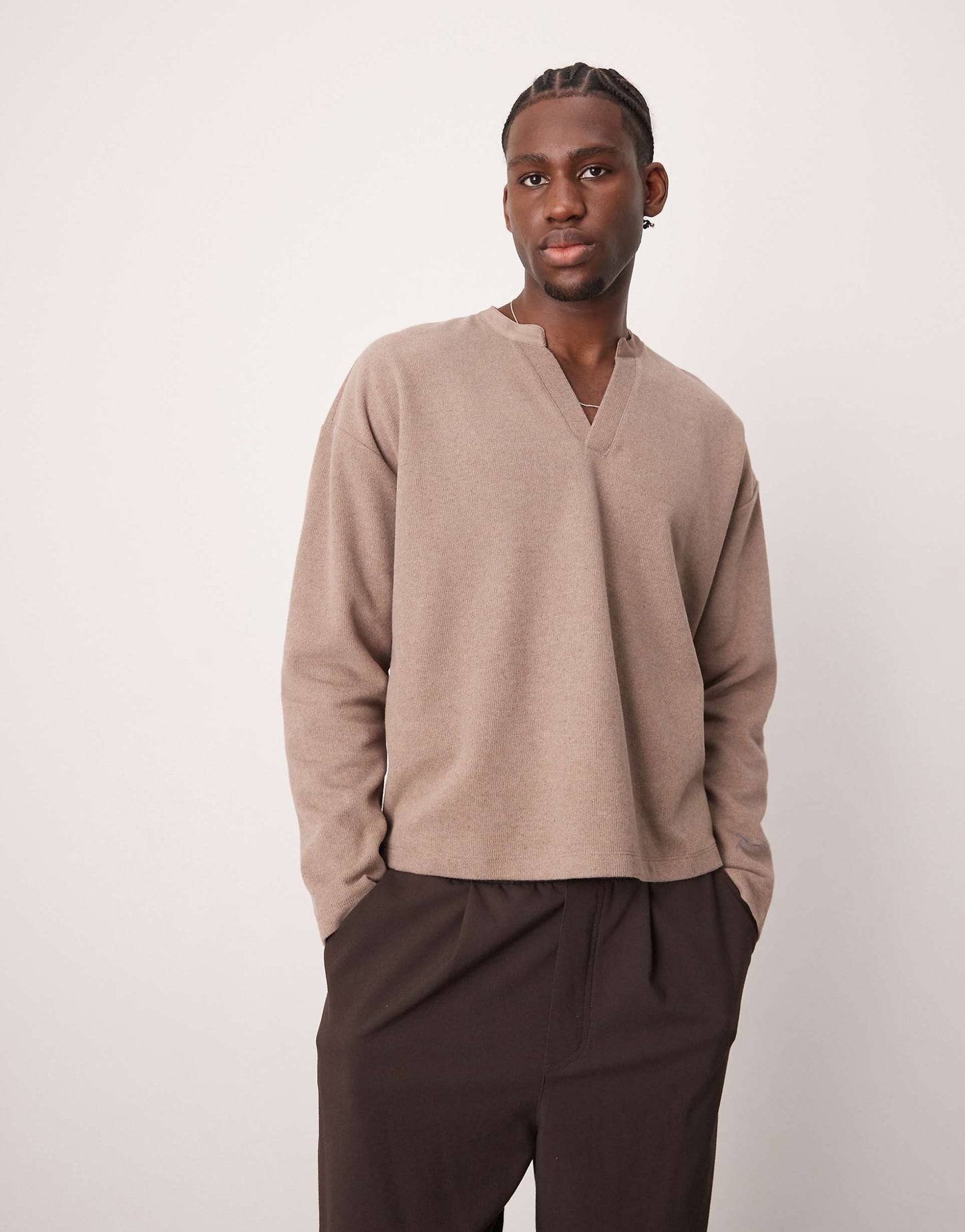 Oversized Boxy V-Neck Lightweight Jumper