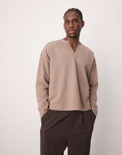 Oversized Boxy V-Neck Lightweight Jumper
