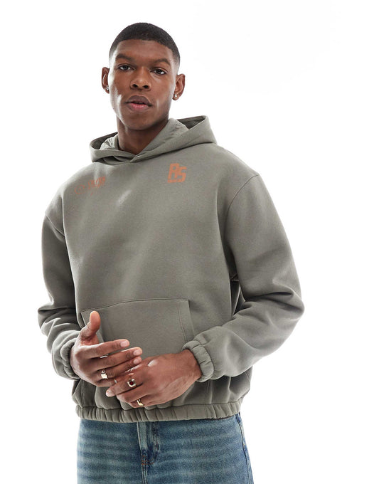 Boxy Oversized Hoodie With Print