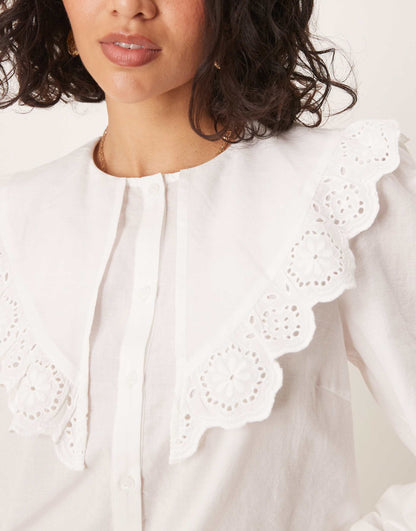 Statement Collar Broderie Shirt