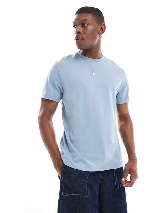 Essential Crew Neck T-Shirt With Roll Sleeve