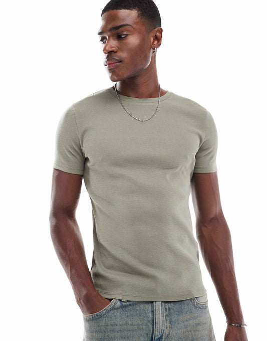 Essential Muscle Fit Rib T-Shirt