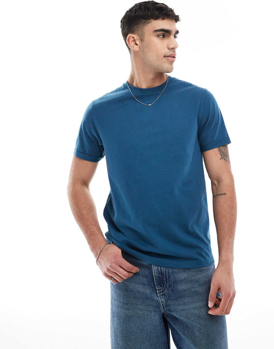 Essential Crew Neck T-Shirt With Roll Sleeve