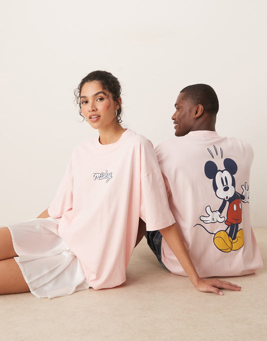 Disney Unisex Oversized T-Shirt With Mickey Mouse Prints