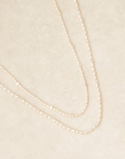 Faux Freshwater Pearl Necklace With Gold Spacer Beads