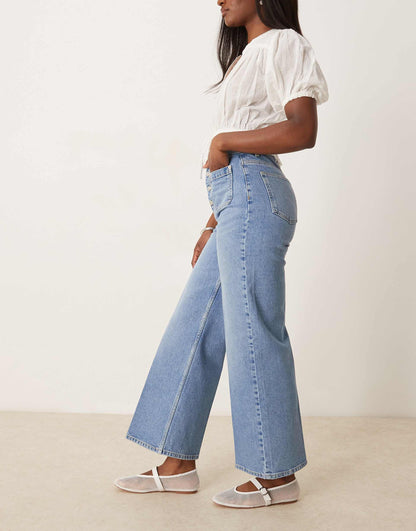 Ankle Grazer Jean With Button Front