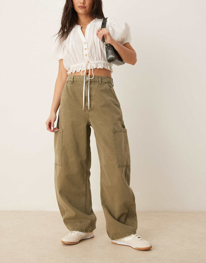 Cargo Barrel Leg Jeans
