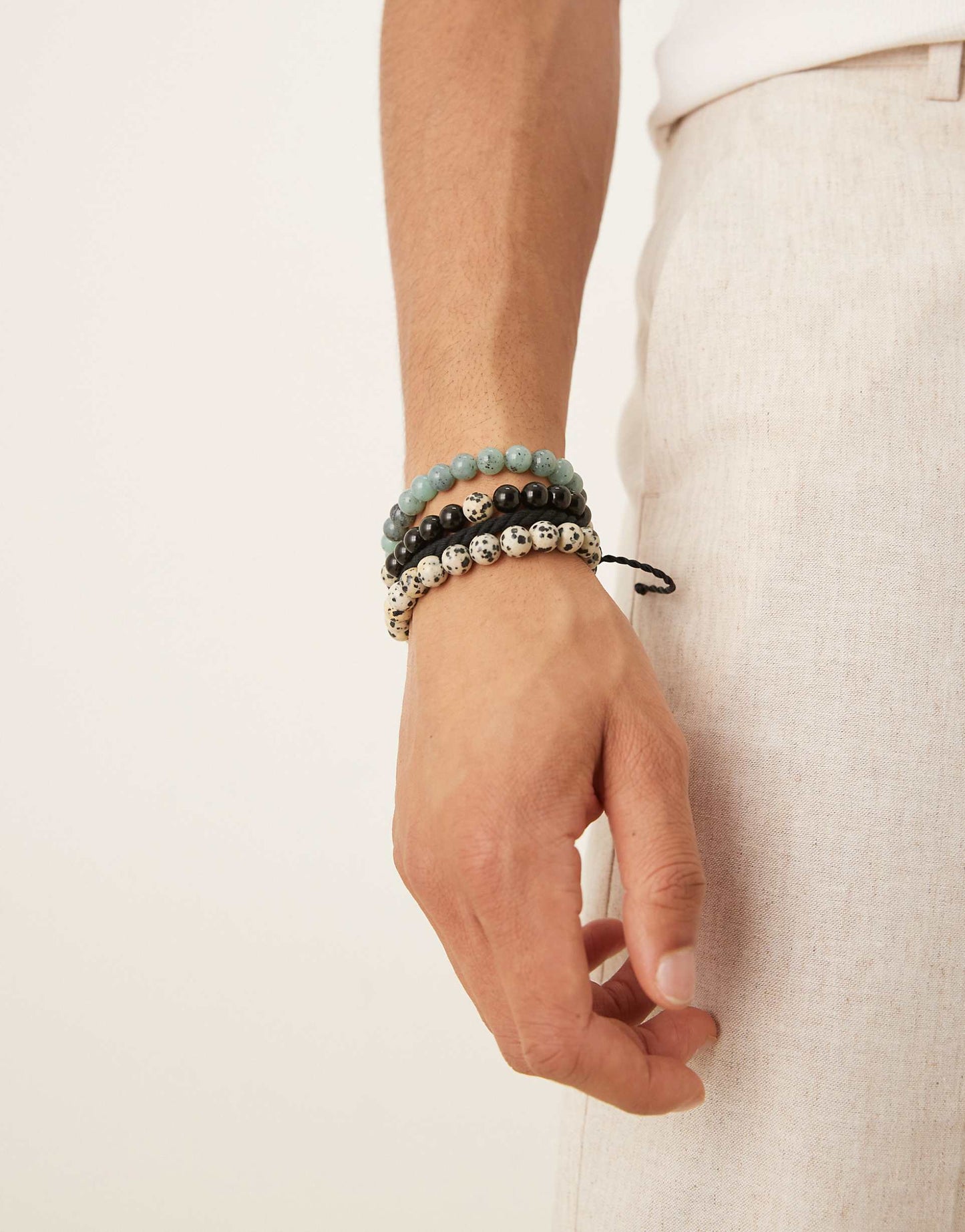 4 Pack Beaded And Cord Bracelets