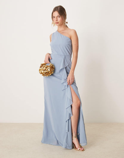 One Shoulder Maxi Bridesmaid Dress