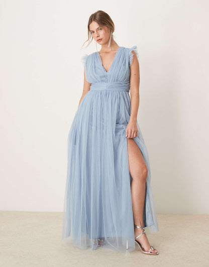 Deep V-Neck Maxi Dress