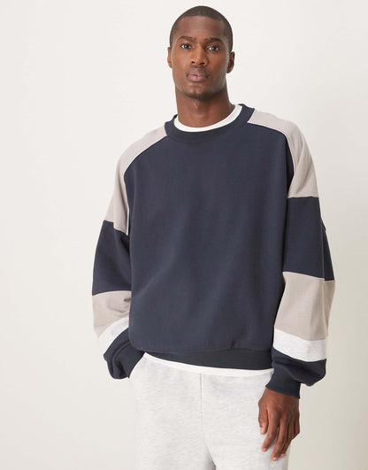 Extreme Oversized Boxy Sweatshirt With Colour Block Panels