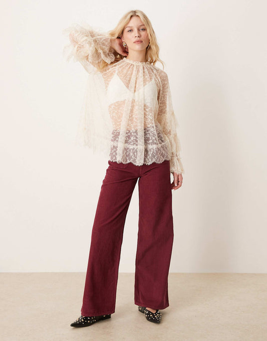 Patch Pocket Wide Leg Cord Trouser