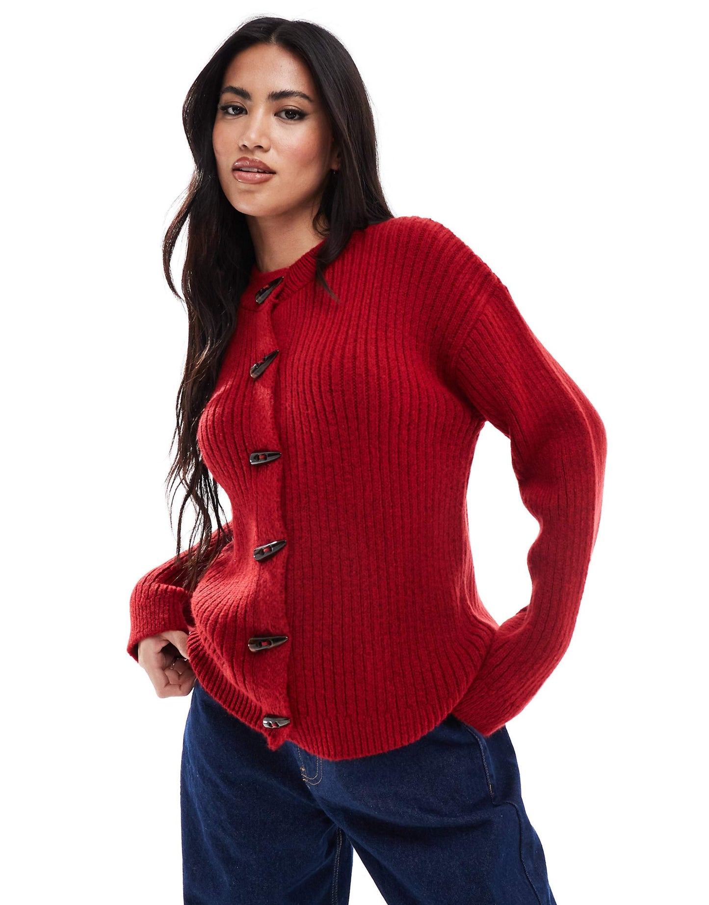 Knitted Cardigan With Toggle Buttons