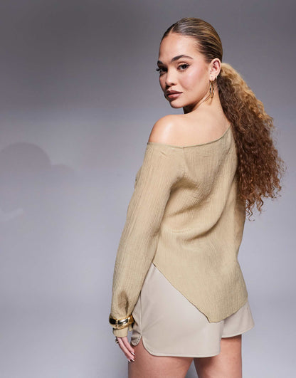 Off Shoulder Long Sleeve Top