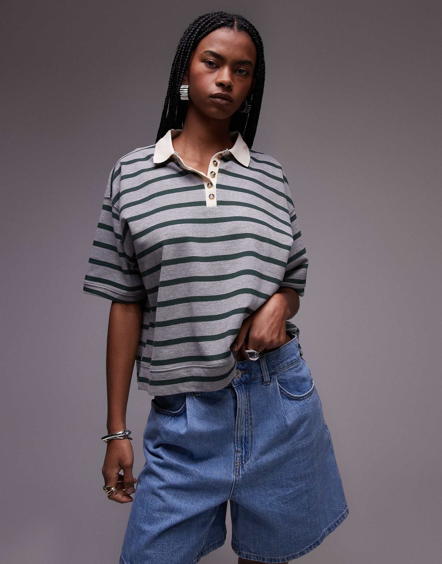 Slouchy Longline Denim Shorts