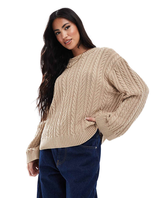 Fisherman Crew Neck Cable Knit Jumper