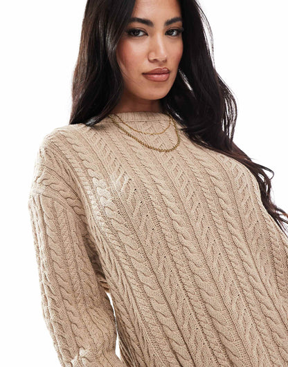 Fisherman Crew Neck Cable Knit Jumper