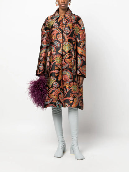 Boxy Sicomore Jacquard Coat