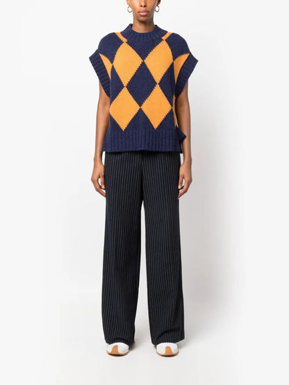 Argyle Intarsia-Knit Vest