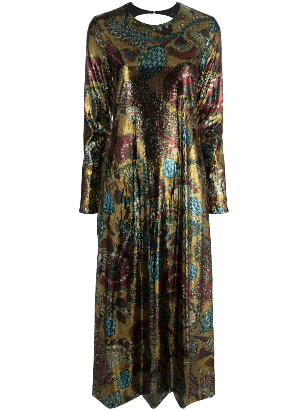 Swank Sequinned Floral-Print Dress