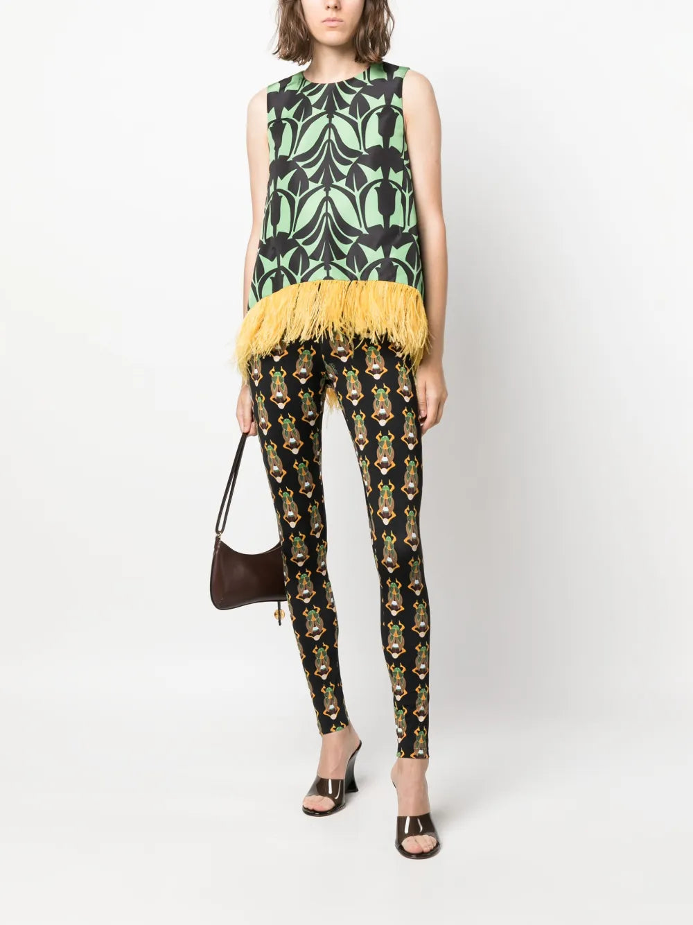 Graphic-Print Elasticated-Waist Leggings