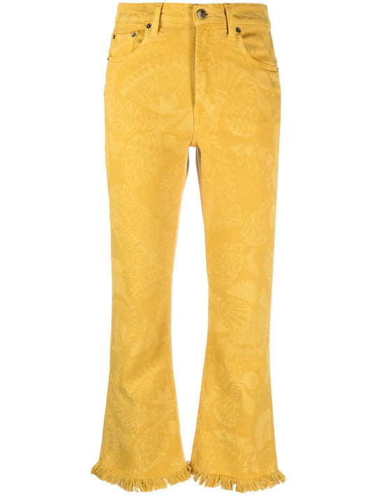Fancy Fringed Cropped Jeans