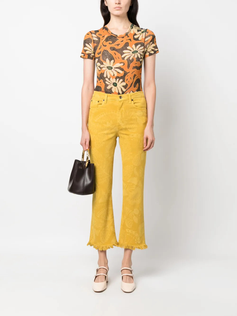 Fancy Fringed Cropped Jeans