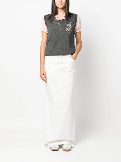 Intarsia-Knit Wool Vest