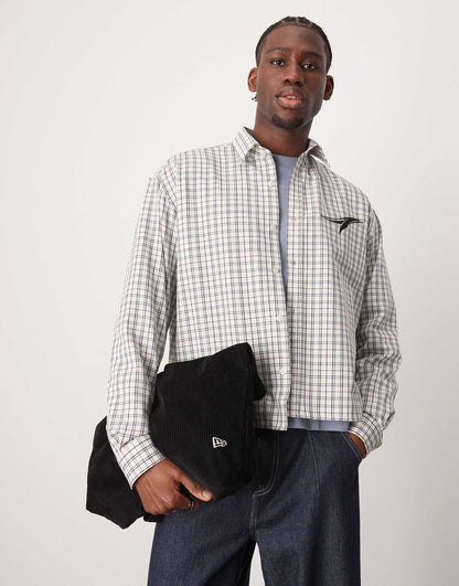 Oversized Boxy Shirt With Chest Embroidery