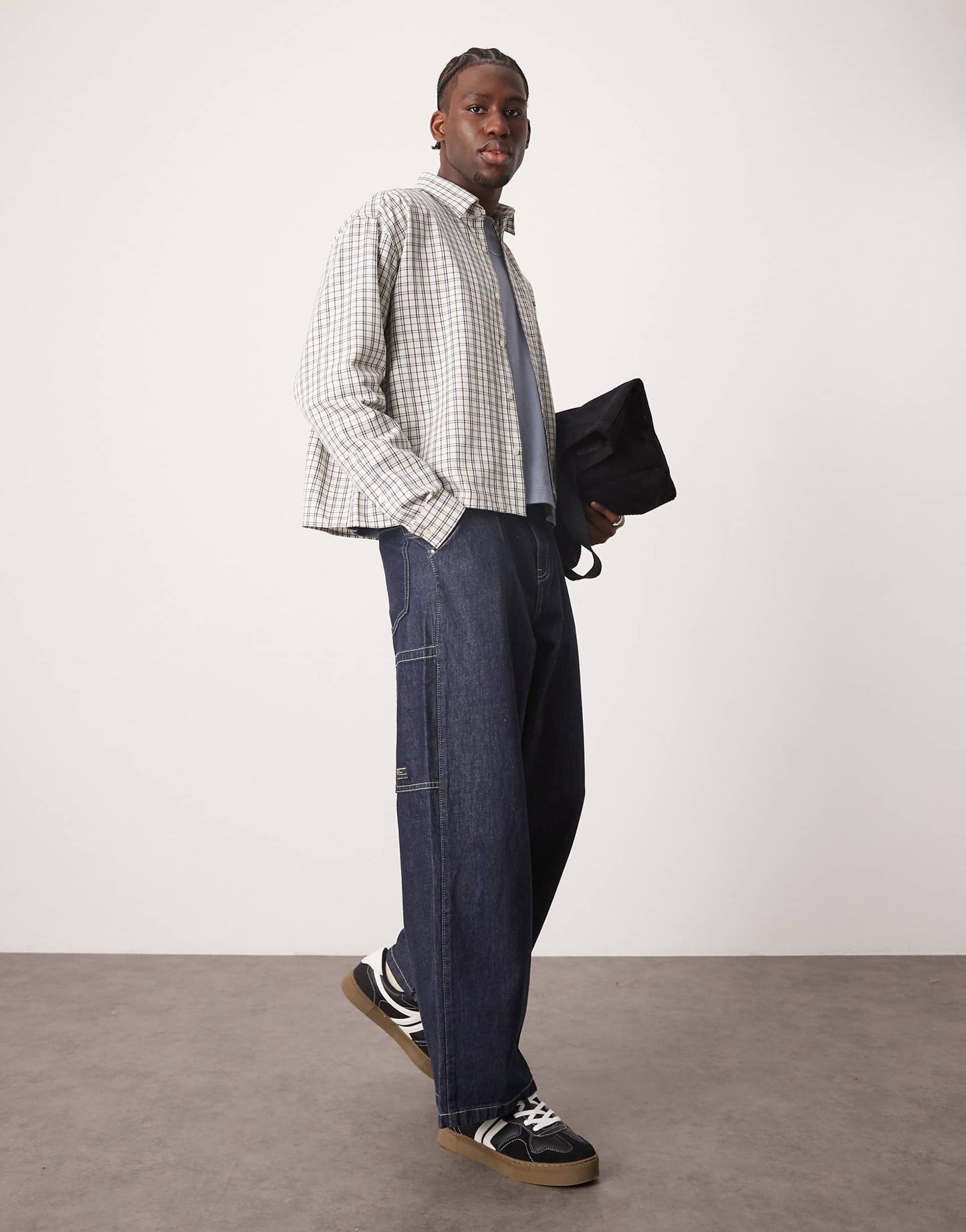 Oversized Boxy Shirt With Chest Embroidery