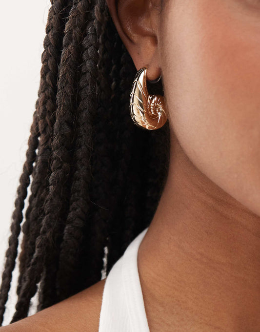 Chubby Hoop Shell Earrings
