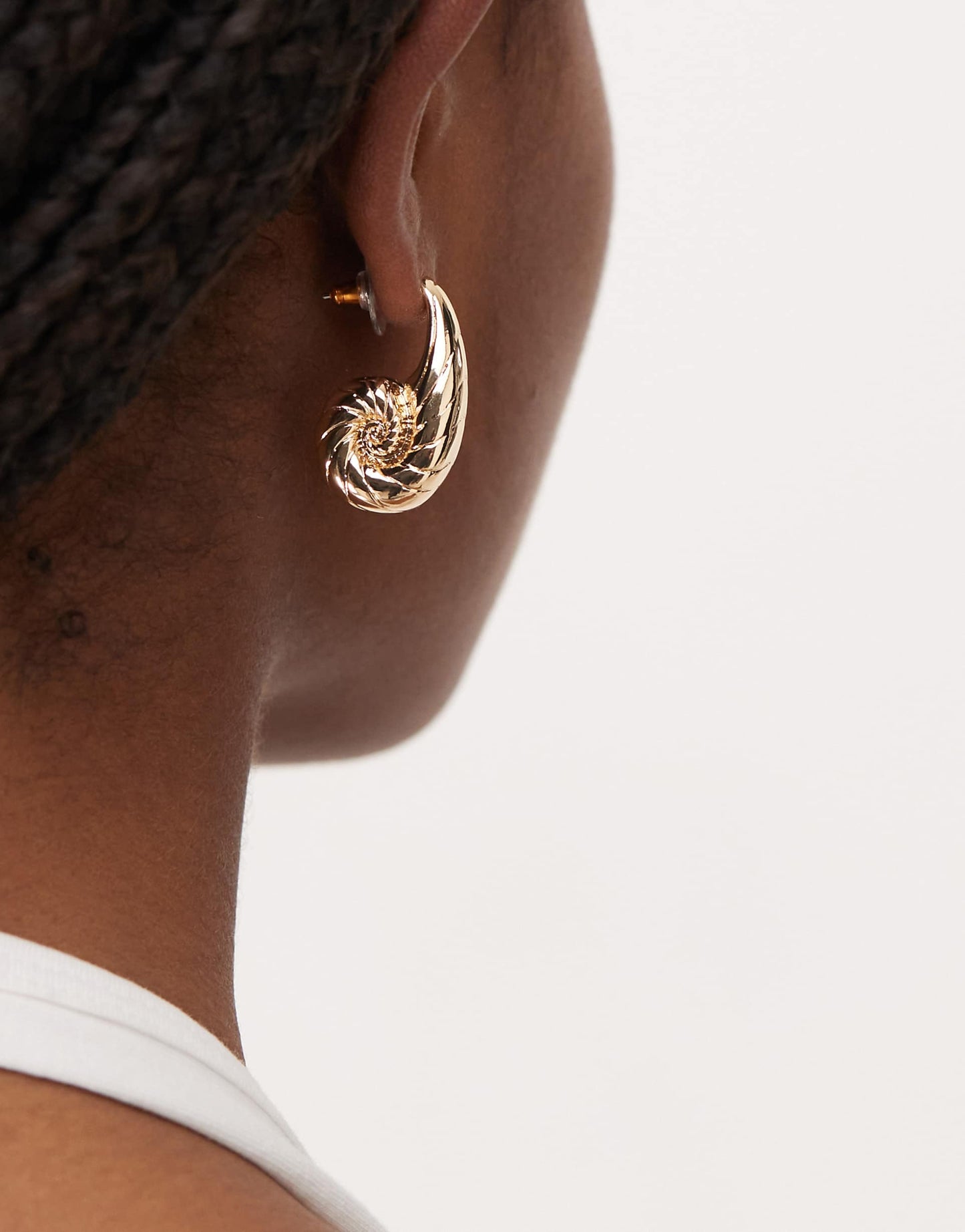 Chubby Hoop Shell Earrings