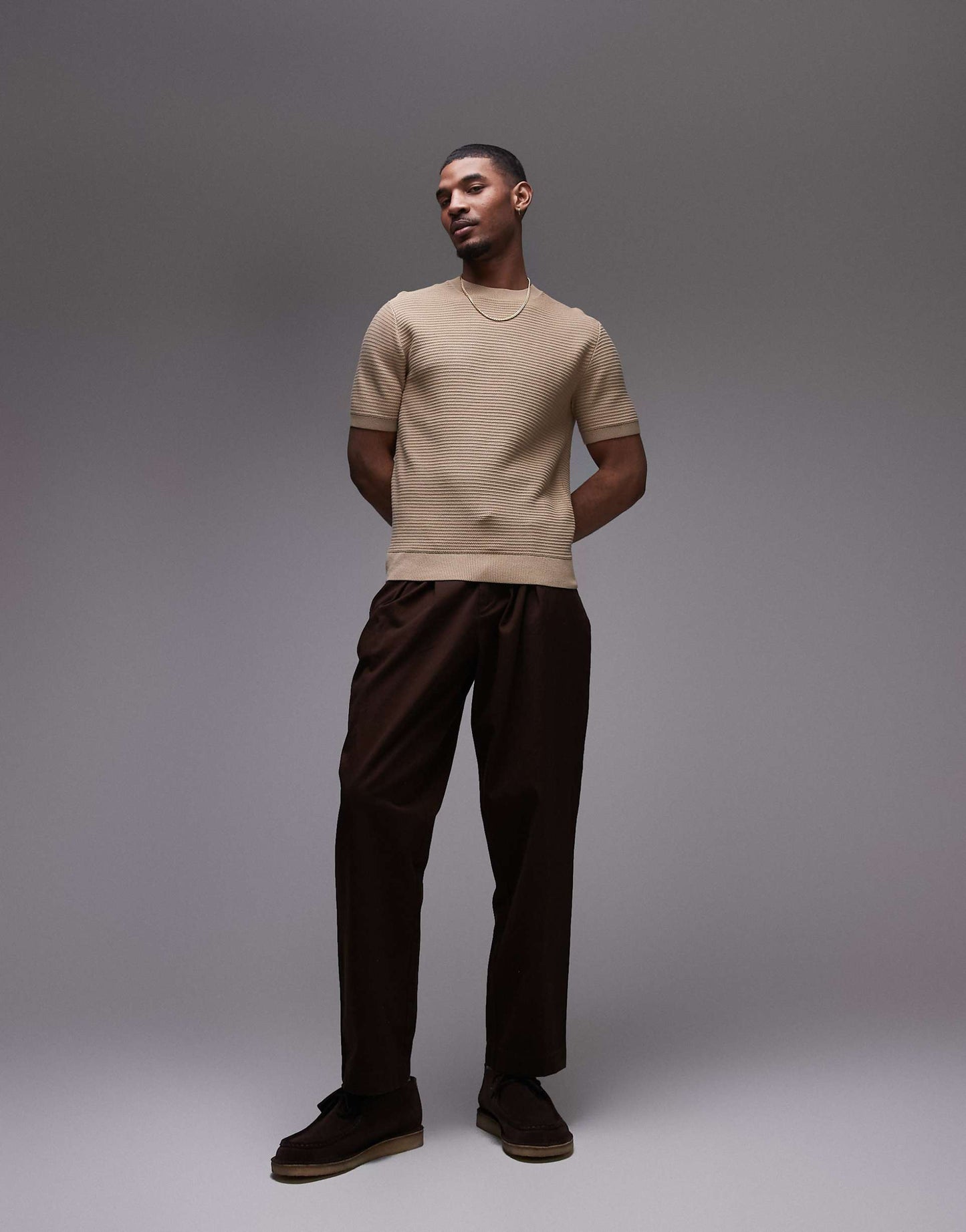 Ribbed Knitted T-Shirt