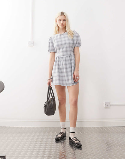Mini Smock Dress With Bow Back