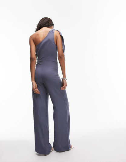 Draped One Shoulder Jumpsuit