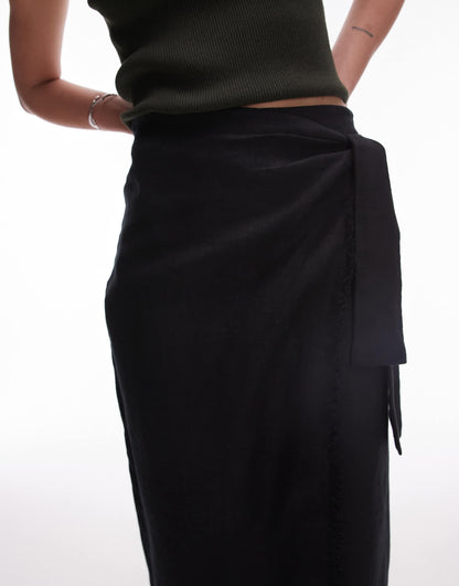 Linen Wrap Skirt