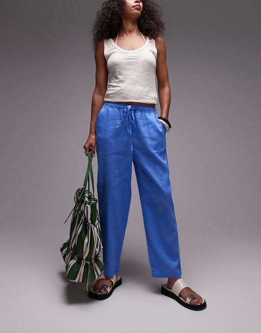 Tie Waist Linen Trousers