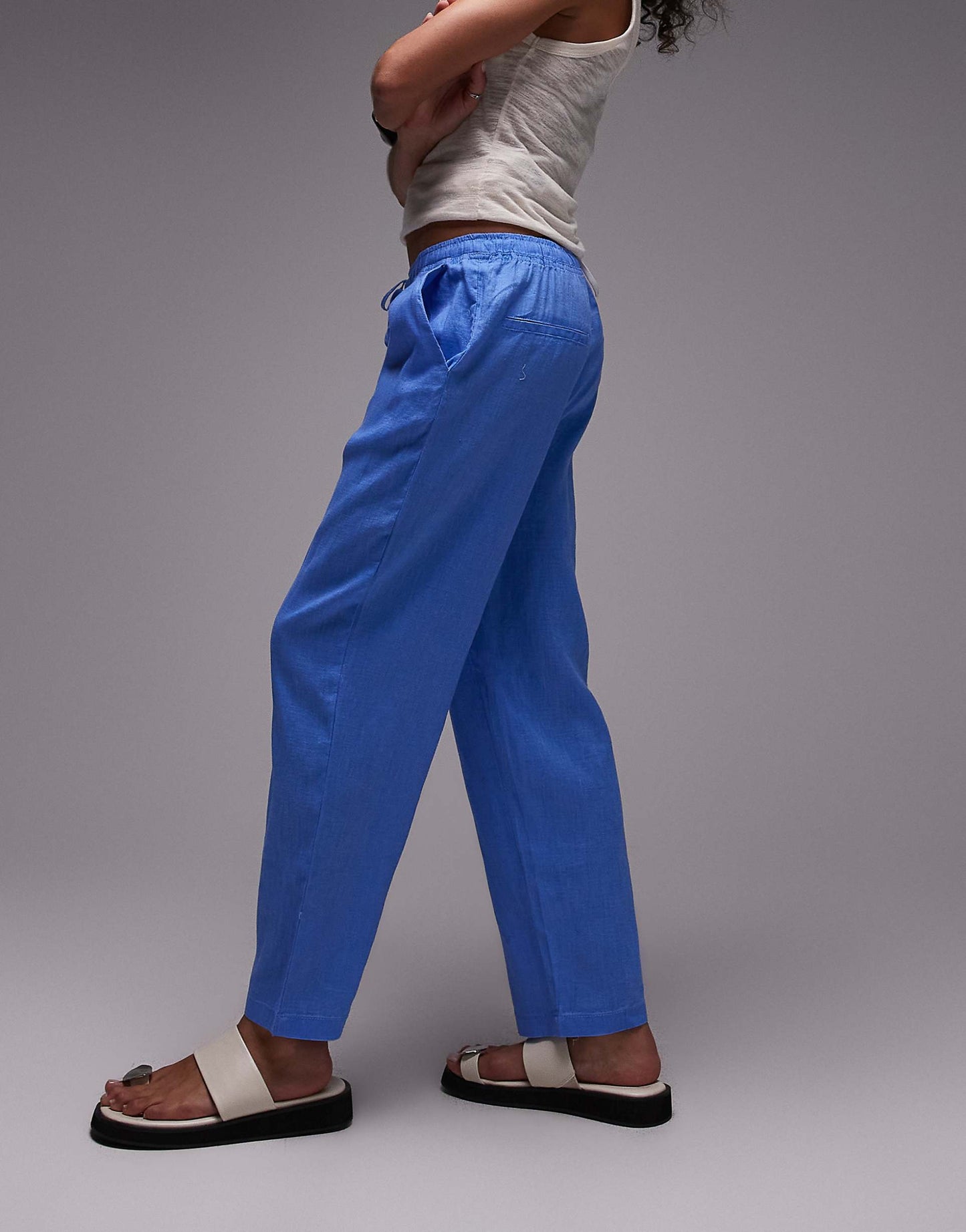Tie Waist Linen Trousers