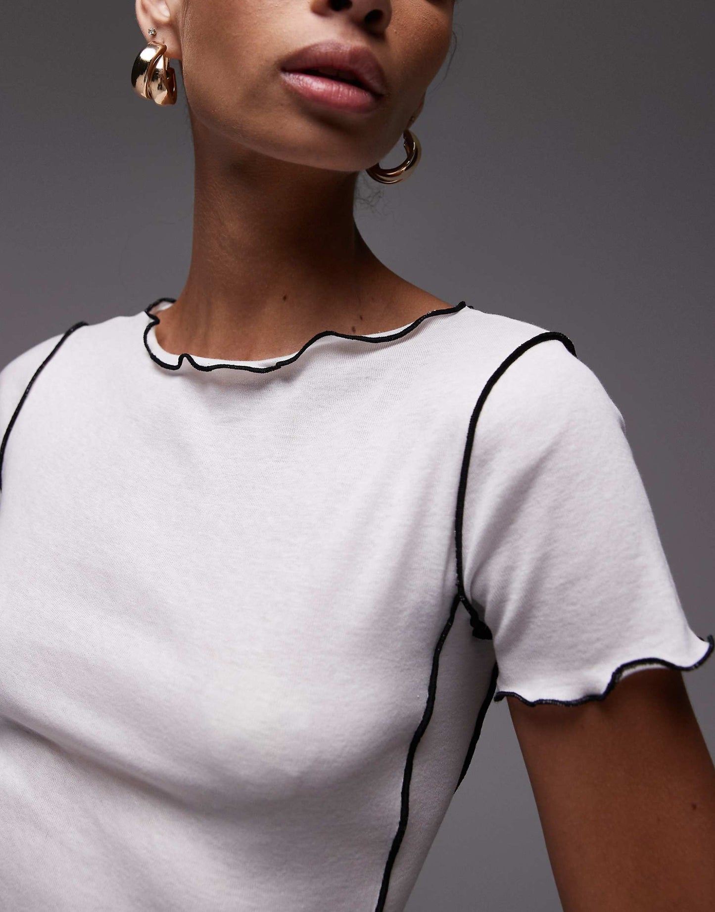Seamed Lettuce Edge T-Shirt