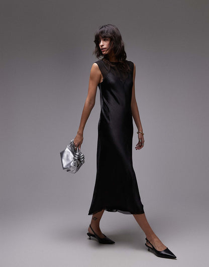 Capsule Layered Chiffon Midi Sleevless Dress