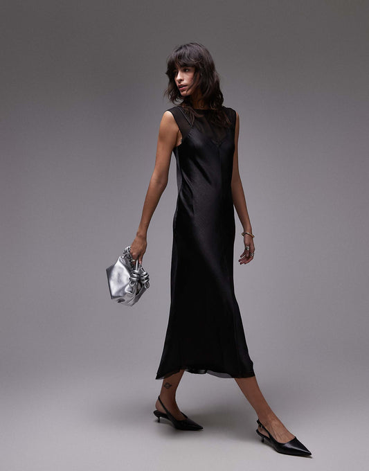 Capsule Layered Chiffon Midi Sleevless Dress