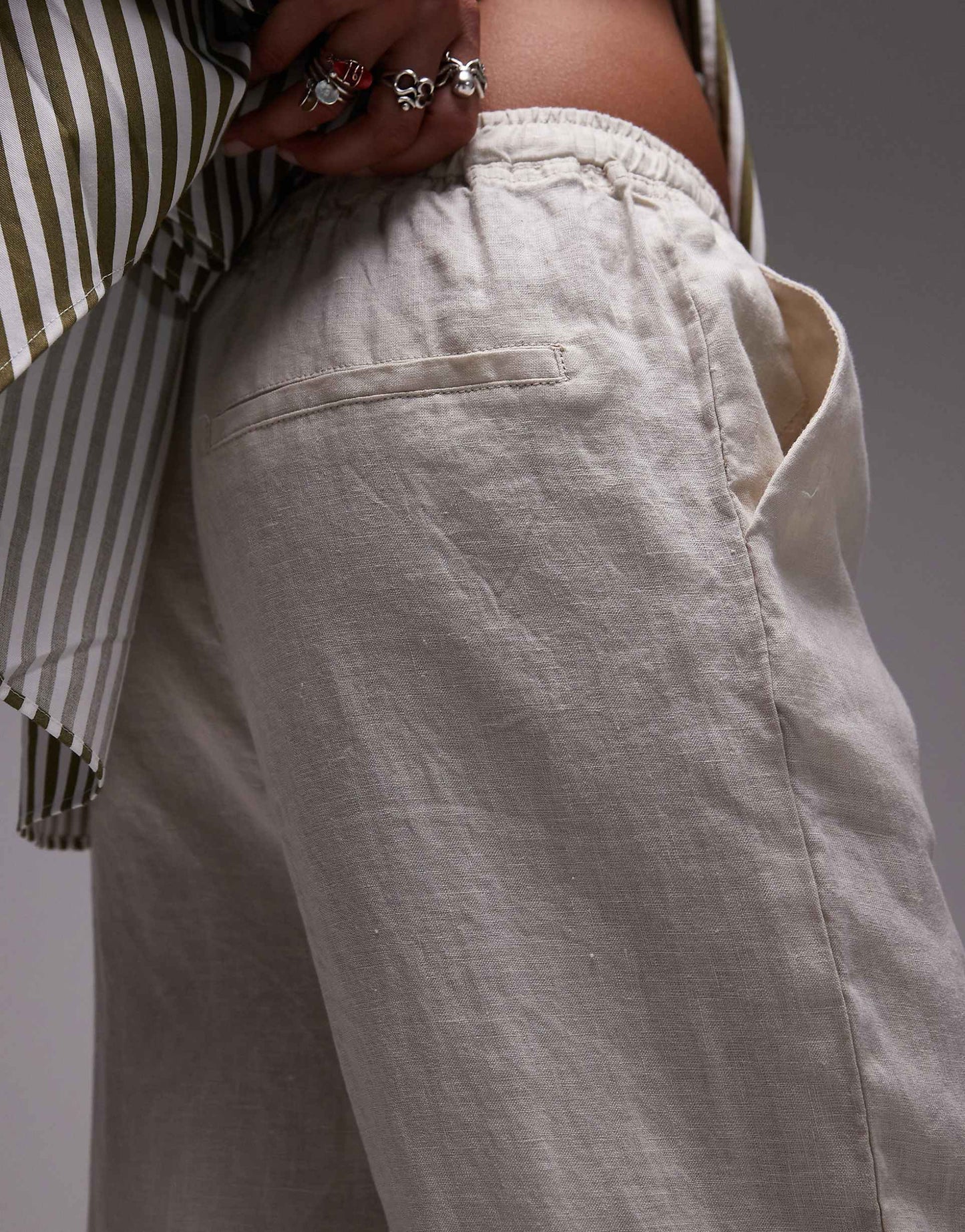 Tie Waist Linen Trousers