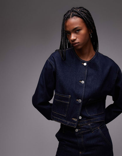 Contrast Stich Denim Jacket