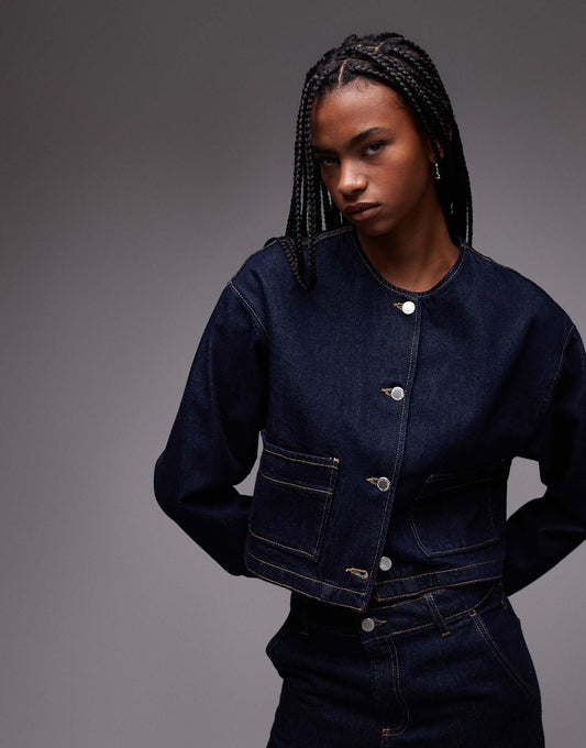 Contrast Stich Denim Jacket