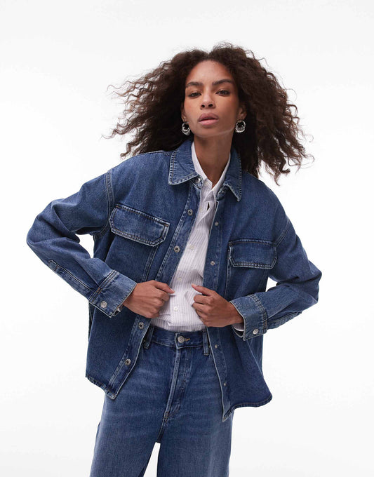 Oversized Denim Shirt Co-Ord