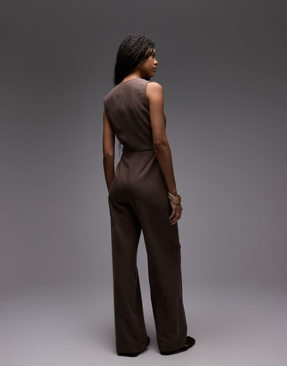 High Neck Belted Jumpsuit